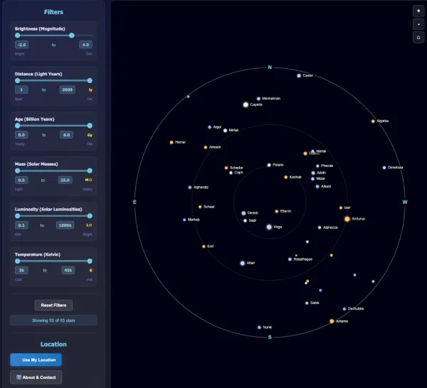 StarMap Filter — location-based starmap